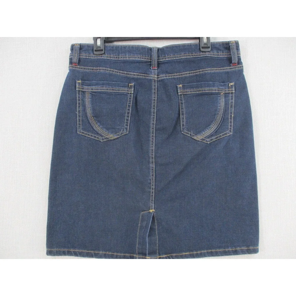 Wrangler Womens Dark Wash Denim Skirt Size 12M  Straight Jean Skirt